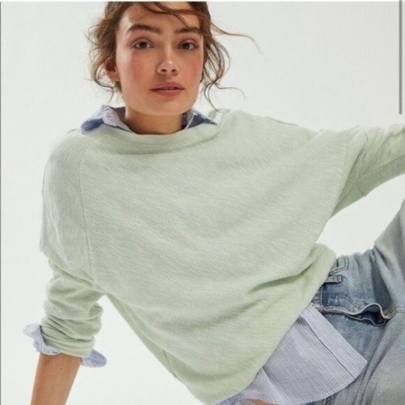 Anthropologie Lime Green Lightweight Long Sleeve Top - Picture 1 of 7